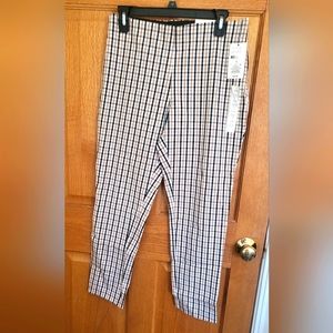 Plaid skinny dress pants
